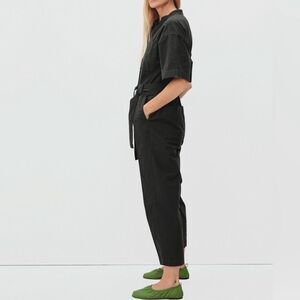 NWT Everlane The Fatigue Short-Sleeve Jumpsuit Black Size 0